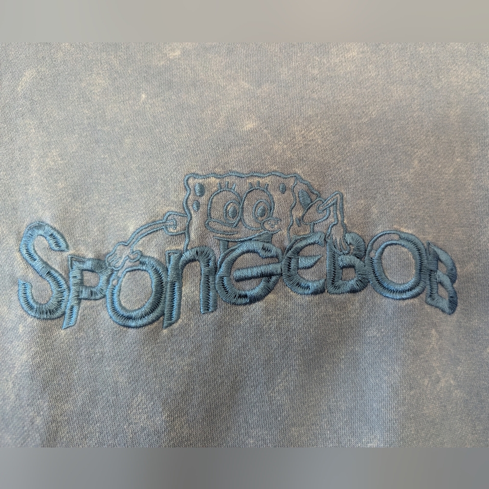 Nickelodeon Spongebob Blue Mineral Wash Hoodie - Picture 2 of 8